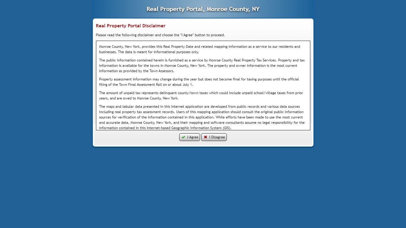 Real Property Portal, Monroe County, NY